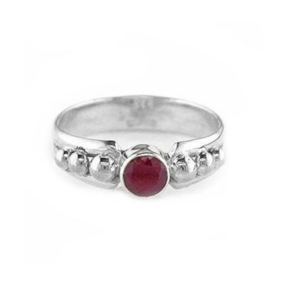 Sterling Silver Ruby Ring - Picture 1 of 3
